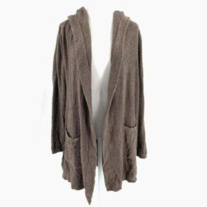 Barefoot Dreams Cozychic Lite Coastal Cardi Cardigan Hoodie Brown size L/XL